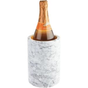 imagemDesign Single Bottle Wine Chiller  Ice Bucket Cooler for Kitchen Bar Party Decor  Holds Cold Wine Champagne Beer ReadytoDrink Cocktail Utensils Serving Tongs  White Marble