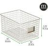 imagemDesign Large Metal Farmhouse Storage Organizer Bin Baskets with Label Slot for Closet Cabinet Cupboard  Wire Organizing Basket Holds Clothing Linens Shoes Omaha Collection 4 Pack Satin