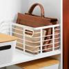 imagemDesign Metal Steel Wire Storage Basket Bin wBuiltin Handle Open Top Industrial Design for Closet Shelf Organization Organize Clothes Accessories Carson Collection  6 Pack  Matte White