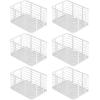 imagemDesign Metal Steel Wire Storage Basket Bin wBuiltin Handle Open Top Industrial Design for Closet Shelf Organization Organize Clothes Accessories Carson Collection  6 Pack  Matte White