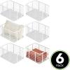 imagemDesign Metal Steel Wire Storage Basket Bin wBuiltin Handle Open Top Industrial Design for Closet Shelf Organization Organize Clothes Accessories Carson Collection  6 Pack  Matte White