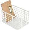 imagemDesign Metal Steel Wire Storage Basket Bin wBuiltin Handle Open Top Industrial Design for Closet Shelf Organization Organize Clothes Accessories Carson Collection  6 Pack  Matte White
