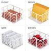 imagemDesign Metal Steel Wire Storage Basket Bin wBuiltin Handle Open Top Industrial Design for Closet Shelf Organization Organize Clothes Accessories Carson Collection  6 Pack  Matte White