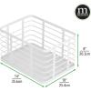 imagemDesign Metal Steel Wire Storage Basket Bin wBuiltin Handle Open Top Industrial Design for Closet Shelf Organization Organize Clothes Accessories Carson Collection  6 Pack  Matte White