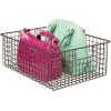 imagemDesign Metal Wire Closet Storage Basket Organizer with Handles for Organizing Bedroom Bathroom Mudroom Entryway Hallway or Linen Closets  Concerto Collection  4 Pack  Bronze
