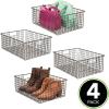 imagemDesign Metal Wire Closet Storage Basket Organizer with Handles for Organizing Bedroom Bathroom Mudroom Entryway Hallway or Linen Closets  Concerto Collection  4 Pack  Bronze