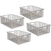 imagemDesign Metal Wire Closet Storage Basket Organizer with Handles for Organizing Bedroom Bathroom Mudroom Entryway Hallway or Linen Closets  Concerto Collection  4 Pack  Bronze