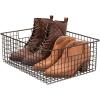 imagemDesign Metal Wire Closet Storage Basket Organizer with Handles for Organizing Bedroom Bathroom Mudroom Entryway Hallway or Linen Closets  Concerto Collection  4 Pack  Bronze