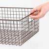 imagemDesign Metal Wire Closet Storage Basket Organizer with Handles for Organizing Bedroom Bathroom Mudroom Entryway Hallway or Linen Closets  Concerto Collection  4 Pack  Bronze
