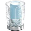 imagemDesign PlasticSteel Compact Small Disposable Paper Cup Dispenser Storage Holder for Rinsing Cups on Bathroom Vanity Countertops  Rain Collection  2 Pack  ClearBrushed Chrome