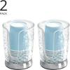 imagemDesign PlasticSteel Compact Small Disposable Paper Cup Dispenser Storage Holder for Rinsing Cups on Bathroom Vanity Countertops  Rain Collection  2 Pack  ClearBrushed Chrome