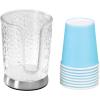 imagemDesign PlasticSteel Compact Small Disposable Paper Cup Dispenser Storage Holder for Rinsing Cups on Bathroom Vanity Countertops  Rain Collection  2 Pack  ClearBrushed Chrome