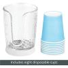 imagemDesign PlasticSteel Compact Small Disposable Paper Cup Dispenser Storage Holder for Rinsing Cups on Bathroom Vanity Countertops  Rain Collection  ClearWhite