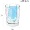imagemDesign PlasticSteel Compact Small Disposable Paper Cup Dispenser Storage Holder for Rinsing Cups on Bathroom Vanity Countertops  Rain Collection  ClearWhite