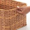 imagemDesign Rectangular Woven Braided Rope Home Storage Baskets with Handles  for Organizing Closet Bedroom Bathroom Living Room Entryway Office  Nested Bins in Different Sizes  Set of 3  Camel