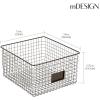 imagemDesign Wide Metal Farmhouse Storage Organizer Bin Baskets with Label Slot for Closet Cabinet Cupboard  Wire Organizing Basket Holds Clothing Linens Shoes Omaha Collection 2 Pack Bronze