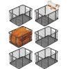 imagemDesign Metal Steel Wire Storage Basket Bin wBuiltin Handle Open Top Industrial Design for Closet Shelf Organization Organize Clothes Accessories Carson Collection  6 Pack  Matte Black