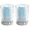 imagemDesign PlasticSteel Compact Small Disposable Paper Cup Dispenser Storage Holder for Rinsing Cups on Bathroom Vanity Countertops Rain Collection 2 Pack ClearBrushed Chrome