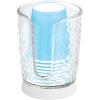 imagemDesign PlasticSteel Compact Small Disposable Paper Cup Dispenser Storage Holder for Rinsing Cups on Bathroom Vanity Countertops Rain Collection ClearWhite