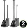 imagemDesign Hidden Plunger and Brush Set for Toilet Bowl  Brush Cleaner and Plunger Combo with Holder Caddy for Bathroom  Modern Toilet Brush and Plunger Set  Aura Collection  2 Pack  Charcoal Gray