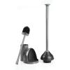 imagemDesign Hidden Plunger and Brush Set for Toilet Bowl  Brush Cleaner and Plunger Combo with Holder Caddy for Bathroom  Modern Toilet Brush and Plunger Set  Aura Collection  2 Pack  Charcoal Gray