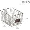 imagemDesign Large Metal Farmhouse Storage Organizer Bin Baskets with Label Slot for Closet Cabinet Cupboard  Wire Organizing Basket Holds Clothing Linens Shoes Omaha Collection 4 Pack Bronze