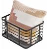 imagemDesign Metal Steel Wire Storage Basket Bin wBuiltin Handle Open Top Industrial Design for Closet Shelf Organization Organize Clothes Accessories Carson Collection  3 Pack  Matte Black