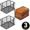 imagemDesign Metal Steel Wire Storage Basket Bin wBuiltin Handle Open Top Industrial Design for Closet Shelf Organization Organize Clothes Accessories Carson Collection  3 Pack  Matte Black