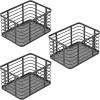 imagemDesign Metal Steel Wire Storage Basket Bin wBuiltin Handle Open Top Industrial Design for Closet Shelf Organization Organize Clothes Accessories Carson Collection  3 Pack  Matte Black