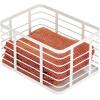imagemDesign Metal Steel Wire Storage Basket Bin wBuiltin Handle Open Top Industrial Design for Closet Shelf Organization Organize Clothes Accessories Carson Collection  3 Pack  Matte White