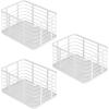 imagemDesign Metal Steel Wire Storage Basket Bin wBuiltin Handle Open Top Industrial Design for Closet Shelf Organization Organize Clothes Accessories Carson Collection  3 Pack  Matte White