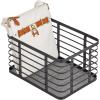 imagemDesign Metal Steel Wire Storage Basket Bin wBuiltin Handle Open Top Industrial Design for Closet Shelf Organization Organize Clothes Accessories Carson Collection  3 Pack  Matte Black