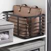 imagemDesign Metal Steel Wire Storage Basket Bin wBuiltin Handle Open Top Industrial Design for Closet Shelf Organization Organize Clothes Accessories Carson Collection  3 Pack  Matte Black