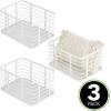 imagemDesign Metal Steel Wire Storage Basket Bin wBuiltin Handle Open Top Industrial Design for Closet Shelf Organization Organize Clothes Accessories Carson Collection  3 Pack  Matte White