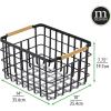imagemDesign Metal Wire Closet Storage Basket Bin Organizer with Wood Handles for Bedroom Bathroom Mudroom Entryway Hallway or Linen Closet Organization  Yami Collection  4 Pack Matte BlackNatural