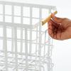 imagemDesign Metal Wire Closet Storage Basket Bin Organizer with Wood Handles for Bedroom Bathroom Mudroom Entryway Hallway or Linen Closet Organization  Yami Collection  2 Pack Matte WhiteNatural