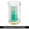 imagemDesign Plastic Small Compact Disposable Paper Cup Dispenser  Mouthwash Rinsing Cups Storage Holder for Bathroom Vanity Countertops Makeup Table Powder Room  Lumiere Collection ClearSoft Brass