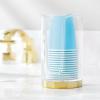 imagemDesign Plastic Small Compact Disposable Paper Cup Dispenser  Mouthwash Rinsing Cups Storage Holder for Bathroom Vanity Countertops Makeup Table Powder Room  Lumiere Collection ClearSoft Brass