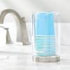 imagemDesign Plastic Small Compact Disposable Paper Cup Dispenser Mouthwash Rinsing Cups Storage Holder for Bathroom Vanity Countertops Makeup Table Powder Room Lumiere Collection ClearBrushed Chrome
