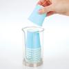 imagemDesign Plastic Small Compact Disposable Paper Cup Dispenser Mouthwash Rinsing Cups Storage Holder for Bathroom Vanity Countertops Makeup Table Powder Room Lumiere Collection ClearBrushed Chrome