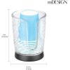 imagemDesign PlasticSteel Compact Small Disposable Paper Cup Dispenser Storage Holder for Rinsing Cups on Bathroom Vanity Countertops  Rain Collection  ClearBlack