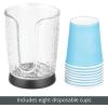 imagemDesign PlasticSteel Compact Small Disposable Paper Cup Dispenser Storage Holder for Rinsing Cups on Bathroom Vanity Countertops  Rain Collection  ClearBlack