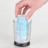 imagemDesign PlasticSteel Compact Small Disposable Paper Cup Dispenser Storage Holder for Rinsing Cups on Bathroom Vanity Countertops  Rain Collection  ClearBlack