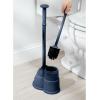 imagemDesign Plunger and Brush Set for Toilet Bowl  Hidden Modern Toilet Brush and Plunger Set with Caddy  Brush Cleaner and Plunger Combo with Holder for Bathroom  Hyde Collection  Navy Blue