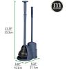 imagemDesign Plunger and Brush Set for Toilet Bowl  Hidden Modern Toilet Brush and Plunger Set with Caddy  Brush Cleaner and Plunger Combo with Holder for Bathroom  Hyde Collection  Navy Blue