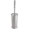 imagemDesign Toilet Bowl Brush and Holder  Covered Bathroom Brush  Standing Scrubber in Modern Holder  Space Saving Deep Cleaning for Toilet  2 Pack Silver