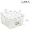 imagemDesign Wide Metal Farmhouse Storage Organizer Bin Baskets with Label Slot for Closet Cabinet Cupboard  Wire Organizing Basket Holds Clothing Linens Shoes Omaha Collection 4 Pack Satin