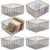 imagemDesign Farmhouse Decor Metal Wire Storage Basket Bin for Storage ampamp Organizing Closets Shelves and Cabinets in Bedrooms Holds Shirts Purses Leggings Scarfs Hats 12quot x 12quot 6 Pack Bronze