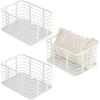 imagemDesign Metal Steel Wire Storage Basket Bin wBuiltin Handle Open Top Industrial Design for Closet Shelf Organization Organize Clothes Accessories Carson Collection  3 Pack  Matte White