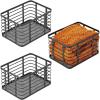 imagemDesign Metal Steel Wire Storage Basket Bin wBuiltin Handle Open Top Industrial Design for Closet Shelf Organization Organize Clothes Accessories Carson Collection 3 Pack Matte Black